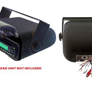 Universal Marine Stereo Housing w/Full Chassis Wired Casing (Black) (PLMRCB3)