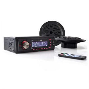 In-Dash Marine AM/FM PLL Tuning Radio w/ USB/SD/MMC Reader (PLMRKT12BK)