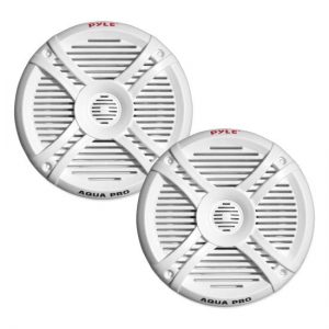 Dual 6.5'' Water Resistant Marine Speakers, 2-Way Full Range Stereo Sound, 250 Watt, White (PLMRX67)