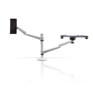 Universal Laptop & Tablet Stand - Adjustable Dual Device Holder Mount (Fits Laptops 10'' - 15.6'', Fits Tablets 7'' - 10.1'') (PLPPADMT20)