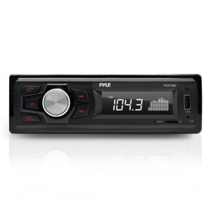 In-Dash Stereo Radio Headunit Receiver, FM Radio, MP3/USB/Micro SD Readers, AUX Input, Single DIN (PLR11MU)