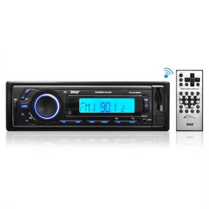 Bluetooth Stereo Receiver In-Dash Console Radio, USB/SD/MP3 Playback, Aux (3.5mm) Input, AM/FM Radio, Single DIN (PLR27MPBU)