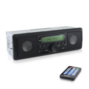 In-Dash Stereo Radio Headunit Receiver, Built-in Speakers, MP3/SD/USB, Aux (3.5mm) Input, AM/FM Radio, Single DIN (PLR36M)
