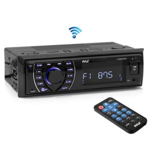 Bluetooth Marine Receiver Stereo, Hands-Free Calling, Wireless Streaming, MP3/USB/SD Readers, AM/FM Radio (Black) (PLRMR27BTB)