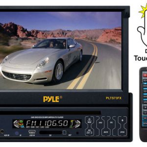 7'' Single DIN In-Dash Motorized Touch Screen TFT/LCD Monitor w/ DVD/CD/MP3/MP4/USB/SD/AM-FM Player (PLTS73FX)