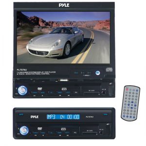 7'' Single DIN In-Dash Motorized Touch Screen TFT/LCD Monitor w/ DVD/CD/MP3/MP4/USB/SD/AM-FM Receiver (RBPLTS76DU)