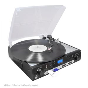 USB Turntable with direct-to-digital USB/SD Card Encoder & Built-in AM/FM Radio conversion (PLTTB9U)