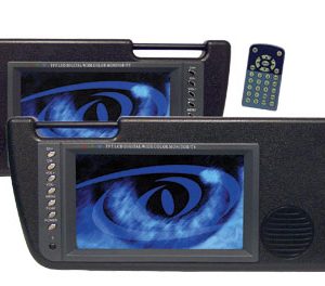 Pair of 7'' TFT Sun Visor Monitors w/Built in TV Tuners Black (RBPLVS72TBK)