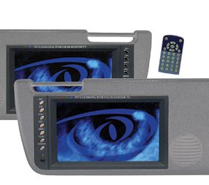 Pair of 7'' TFT Sun Visor Monitors w/Built in TV Tuners Grey (RBPLVS72TGR)