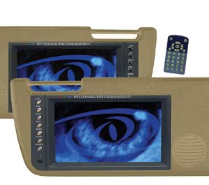 Pair of 7'' TFT Sun Visor Monitors w/Built in TV Tuners Tan (RBPLVS72TTN)