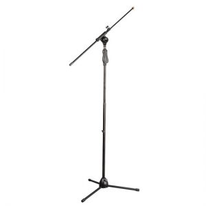 Universal Tripod Microphone Stand - Mic Mount Holder, Adjustable & Extending Boom Mic Arm (PMKS38)