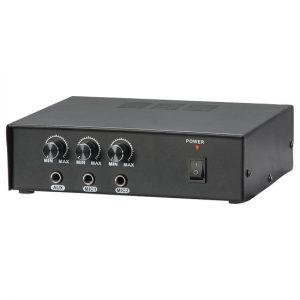 Compact PA Public Address Amplifier, Multi-Source 1/4" Audio/Microphone Inputs (50 Watt) (PMSA20)
