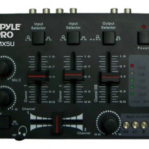 Professional 2-Stereo Channel DJ Mixer W/ USB SD Card Player (PMX5U)