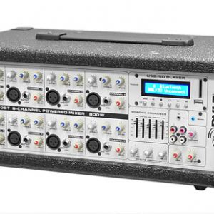 8-Channel 800 Watt Bluetooth Mixer with Balanced Mic & Line Inputs, USB & SD Card Readers (PMX840BT)