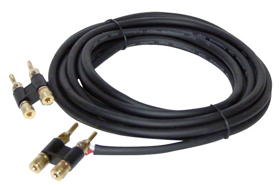 15 Feet 12 Gauge Banana Plug To Banana Plug Speaker Cable (PPBB15)