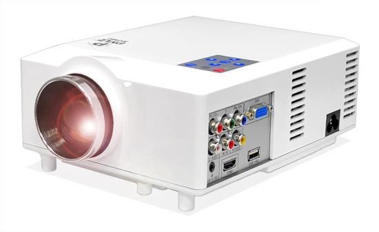 Widescreen LED Projector with up to 100-Inch Viewing Screen, Built-In Speakers, USB Flash Reader & Supports 1080p (PRJD904)