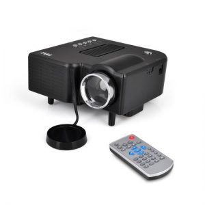Mini Compact Pocket Projector, 1080p Support, USB/SD Card Readers, HDMI & VGA Inputs, Upside-Down Mountable (PRJG48)