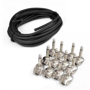 Pro Audio Pedal Board Patch Cables, Universal D.I.Y. Custom Cut 15' Ft. Wire Kit, 12 Piece (PSCBLKIT5)