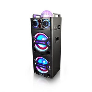 Bluetooth PA Loudspeaker Karaoke Entertainment System, Active Powered Speaker, Flashing DJ Party Lights, MP3/USB/SD, FM Radio, Wireless Mic (PSUFM1043BT)