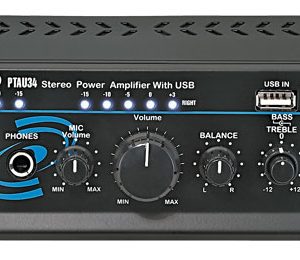 Mini 2x75 Watt Stereo Power Amplifier w/ USB/AUX Inputs (RBPTAU34)