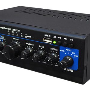 Stereo Power Amplifier - 2 x 120 Watt with USB, AUX, CD & Mic Inputs (PTAU45)