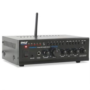 Compact WiFi Amplifier Receiver, Wireless Music Streaming Amp System with Mic Paging/Mixing (PTAUWIFI46)