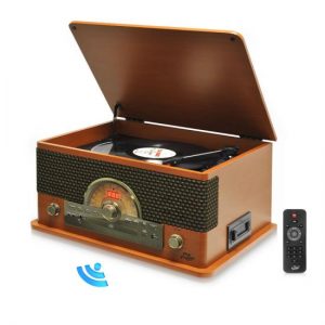 Vintage Classic-Style Bluetooth Turntable System with Vinyl/MP3 Recording Ability (PTCD56UBWD)