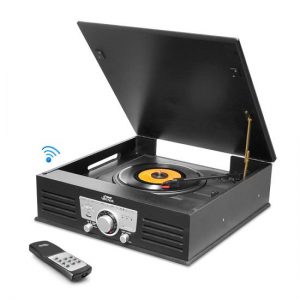 Vintage Classic-Style Bluetooth Turntable Vinyl Record Player with USB/MP3 Computer Recording Ability (PTT25UBT)