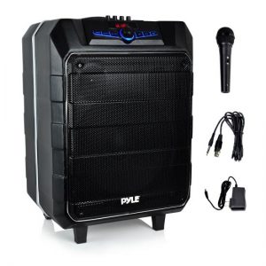 Active PA Bluetooth Loudspeaker - Portable Stereo Speaker System, Karaoke Microphone Talkover, MP3/USB/Micro SD/FM Radio (PWM1235BT)