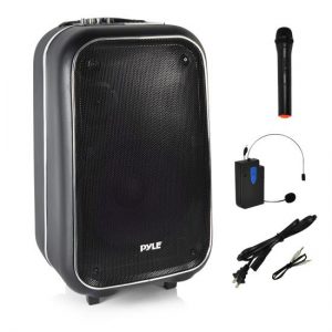 Bluetooth PA Loudspeaker Portable Stereo System, Karaoke Microphone Talkover, Recording Function, MP3/USB/Micro SD/FM Radio (PWMA1225BT)