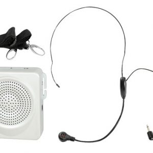 50 Watts Portable, Waist-Band Portable Pa System With A Headset Microphone w/Built In Rechargeable Batteries (Color White) (PWMA50W)