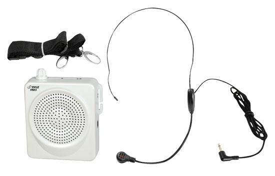 50 Watts Portable, Waist-Band Portable Pa System With A Headset Microphone w/Built In Rechargeable Batteries (Color White) (PWMA50W)