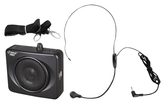50 Watts Portable, USB Waist-Band Portable Pa System With A Headset Microphone w/Built In Rechargeable Batteries (Color Black) (PWMA60UB)