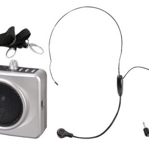 50 Watts Portable, USB Waist-Band Portable Pa System With A Headset Microphone w/Built In Rechargeable Batteries (Color Silver) (PWMA60US)