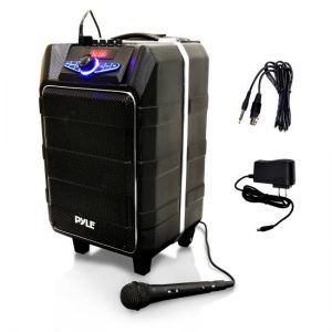 Bluetooth Active PA Speaker System - Portable Stereo Loudspeaker, Karaoke Microphone Talkover, MP3/USB/Micro SD/FM Radio (PWMA835BT)