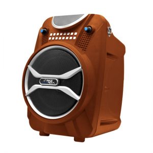 Boom Rock Bluetooth Karaoke Speaker and Recording System, Built-in Rechargeable Battery, Wireless Microphone, USB/SD Card Readers, FM Radio and Remote Control (Orange) (PWMAB210OR)