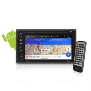 Double DIN Android Touchscreen Bluetooth Headunit Stereo Receiver, Full HD 1080p Support, Built-in WiFi, MirrorLink/AirPlay Device Mirroring, CD/DVD Player, 16GB Memory, AM/FM Stereo Radio, Browser & App Download, 6.5'' Display (SDAND620)