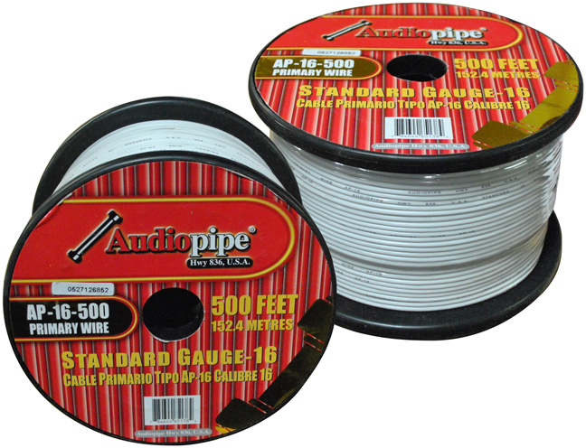 Audiopipe 16 Gauge 500Ft Primary Wire White AP16500WH