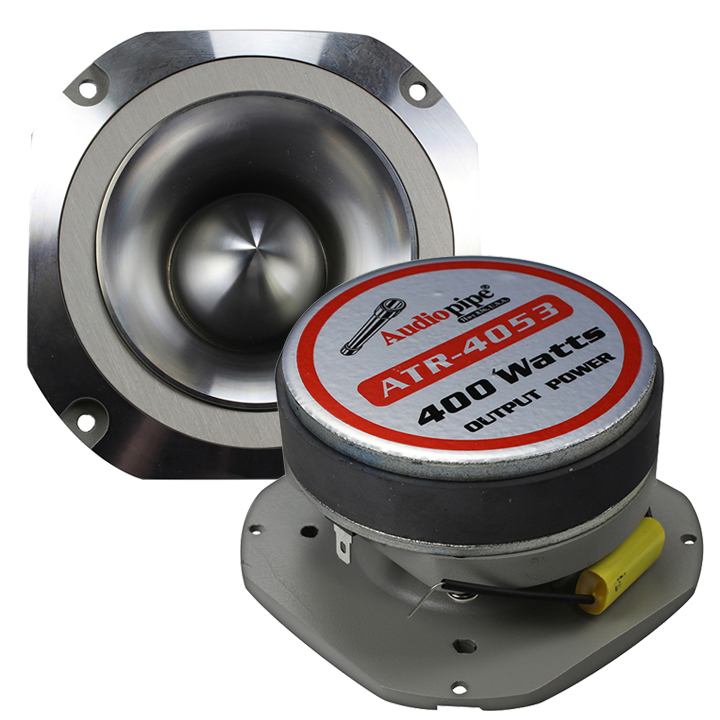 AUDIOPIPE 400W MAX ALUMINUM TWEETER(Sold each) DIAMOND CHROME CUTTING FINISH ATR4053