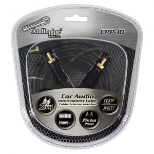 Audiopipe 24kt Gold Plated Interconnect Cable 10ft CPP10