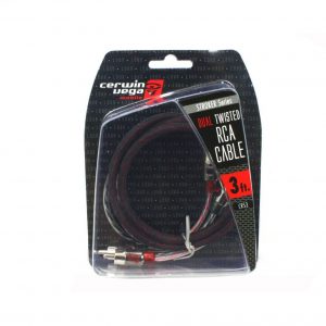 Cerwin Vega Stroker Series 2-channel RCA cable 3ft dual twisted metal ends CRS3