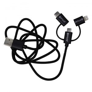PAC Isimple Universal 3.3' Charging/Sync cable Black has Lightning/Micro-USB/Type A USB IS9406BK