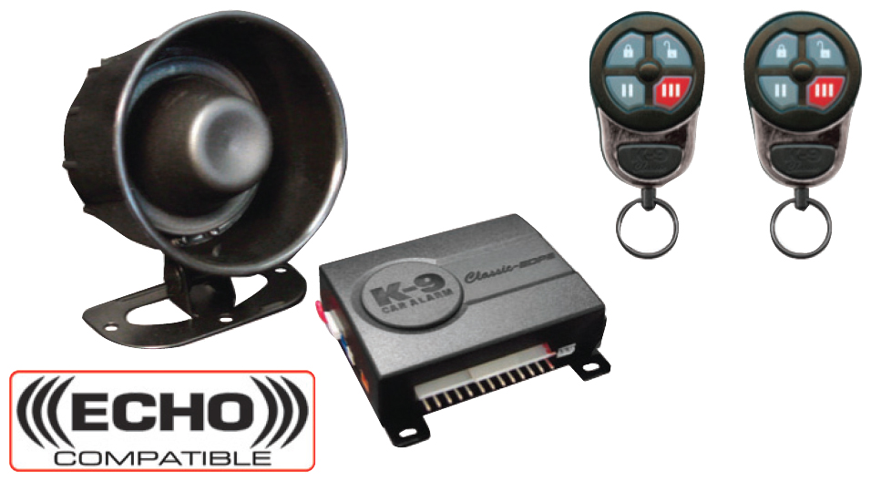 CAR ALARM K9 (2) 4-BUTTON REM.SHOCK SENSOR;DATA PORT K9CLASSICEDP2