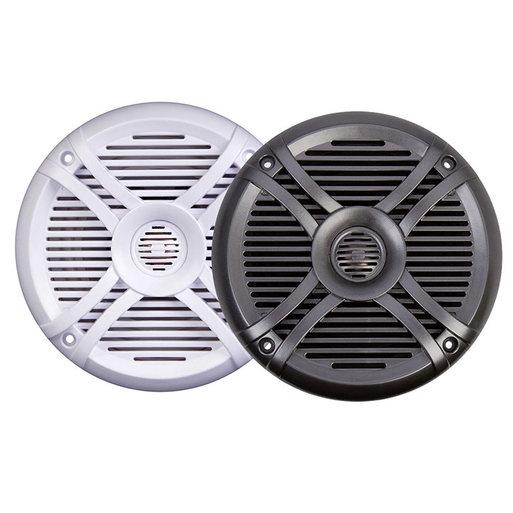 Power Acoustik Marine 6.5" Speakers (pair) 2 way White & Titanium Grills MF65WT