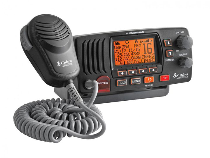 COBRA FIX MNT MARINE VHF RADIO W/ REWIND BLACK MRF57B