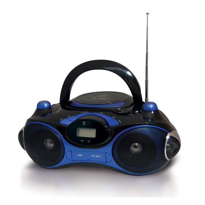 Axess Portable MP3/CD/USB/SD Boombox with AMFM Stereo Blue PB2704BL - Image 2