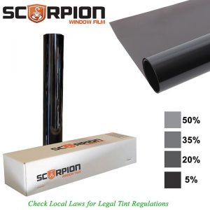Scorpion Window Tint Predator Series 2 ply 15% 36"x 100' roll Deep Dye 3rd Gen. Lifetime Warranty PSD15C36