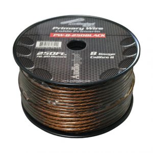 POWER WIRE AUDIOPIPE 8GA 250' BLACK PW8BK