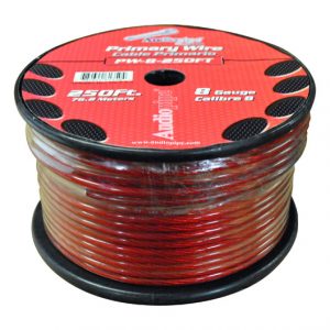 POWER WIRE AUDIOPIPE 8GA 250' RED PW8RD