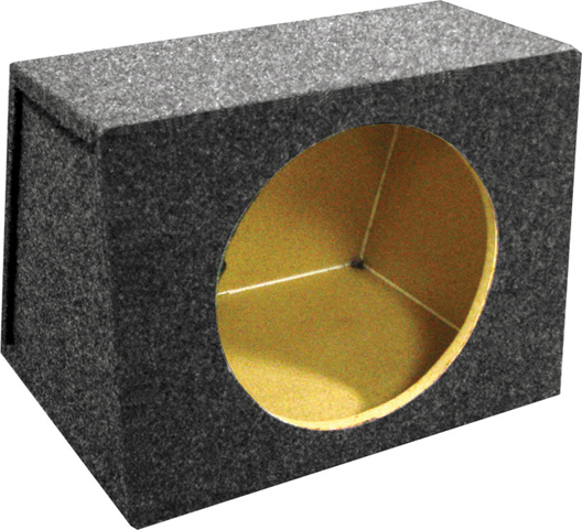 EMPTY WOOFER BOX SINGLE 10" QPOWER; HATACHBACK; *MDF FACE* QAHS10EM
